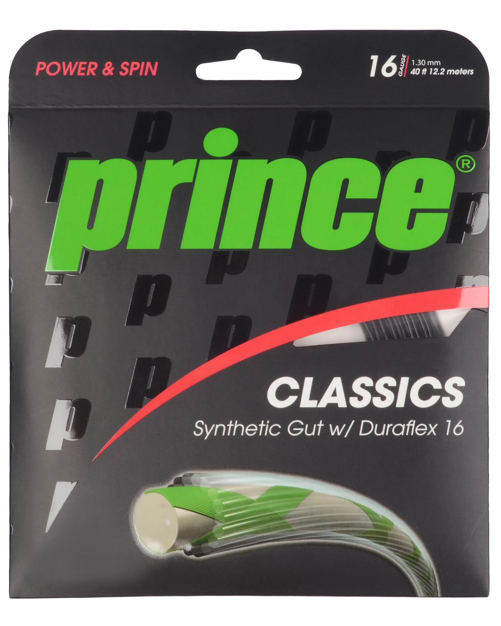 2 Packs of Prince Synthetic Gut with Duraflex 15L Gauge White 40 Feet 