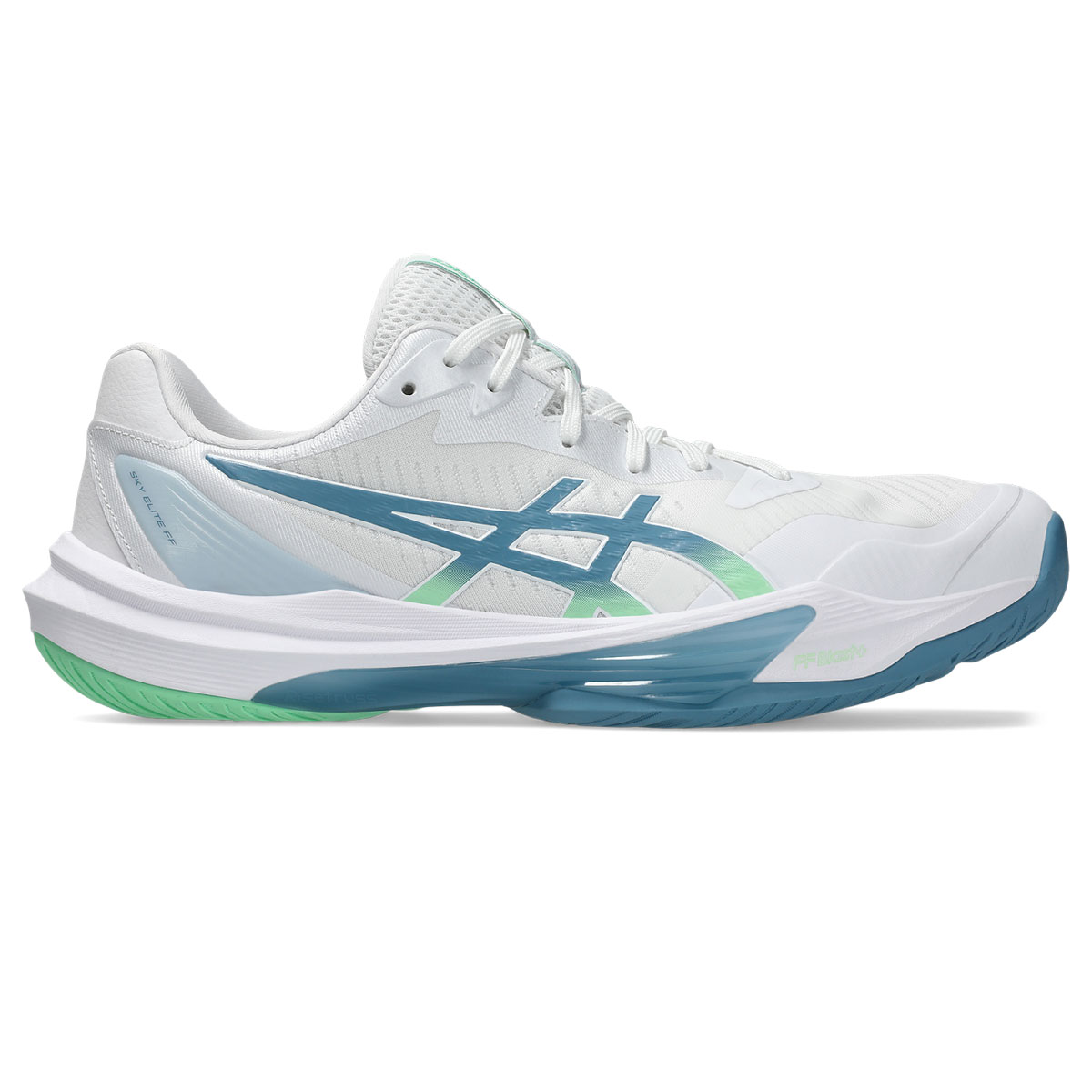 ASICS Sky Elite Squash Shoes (White / Saba Blue)