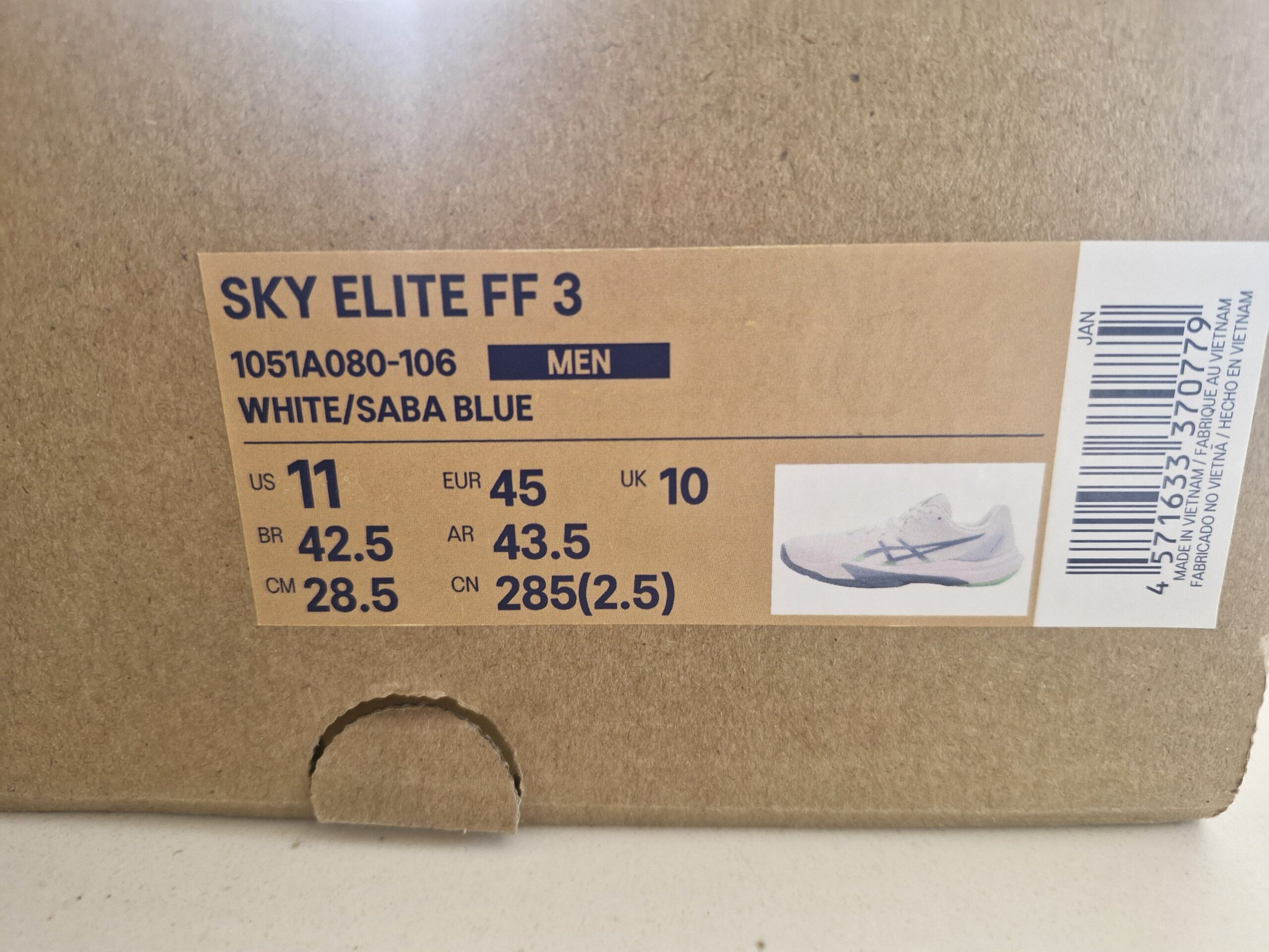 ASICS Sky Elite Squash Shoes (White / Saba Blue) (Returned) - Image 9