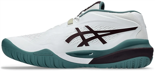 ASICS GEL-Resolution X Mens (2E Wide) Tennis Shoes (White / Dark Aubergine) - Image 3