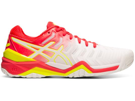 ASICS GEL Resolution 7 Female s Tennis Shoes White Laser Pink Naki Racquets